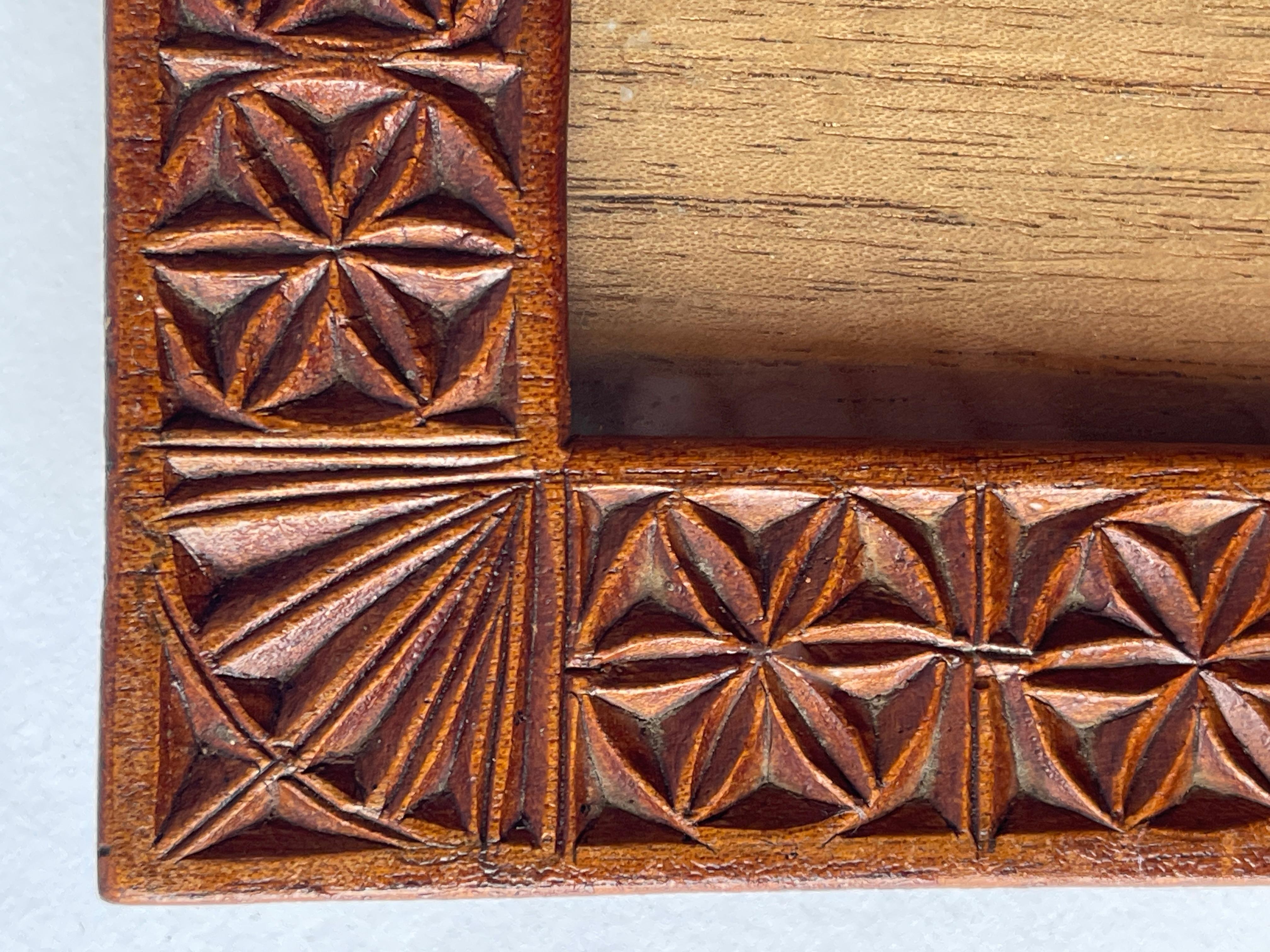 Hand-Carved Antique Guatemalan Hand Carved Wood Picture Frame For Sale