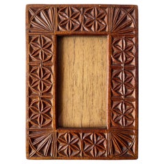 Antique Guatemalan Hand Carved Wood Picture Frame