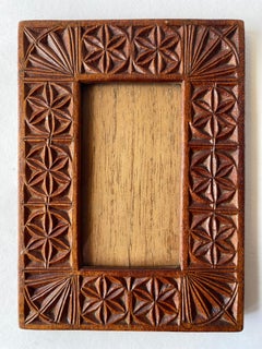 Antique Guatemalan Hand Carved Wood Picture Frame