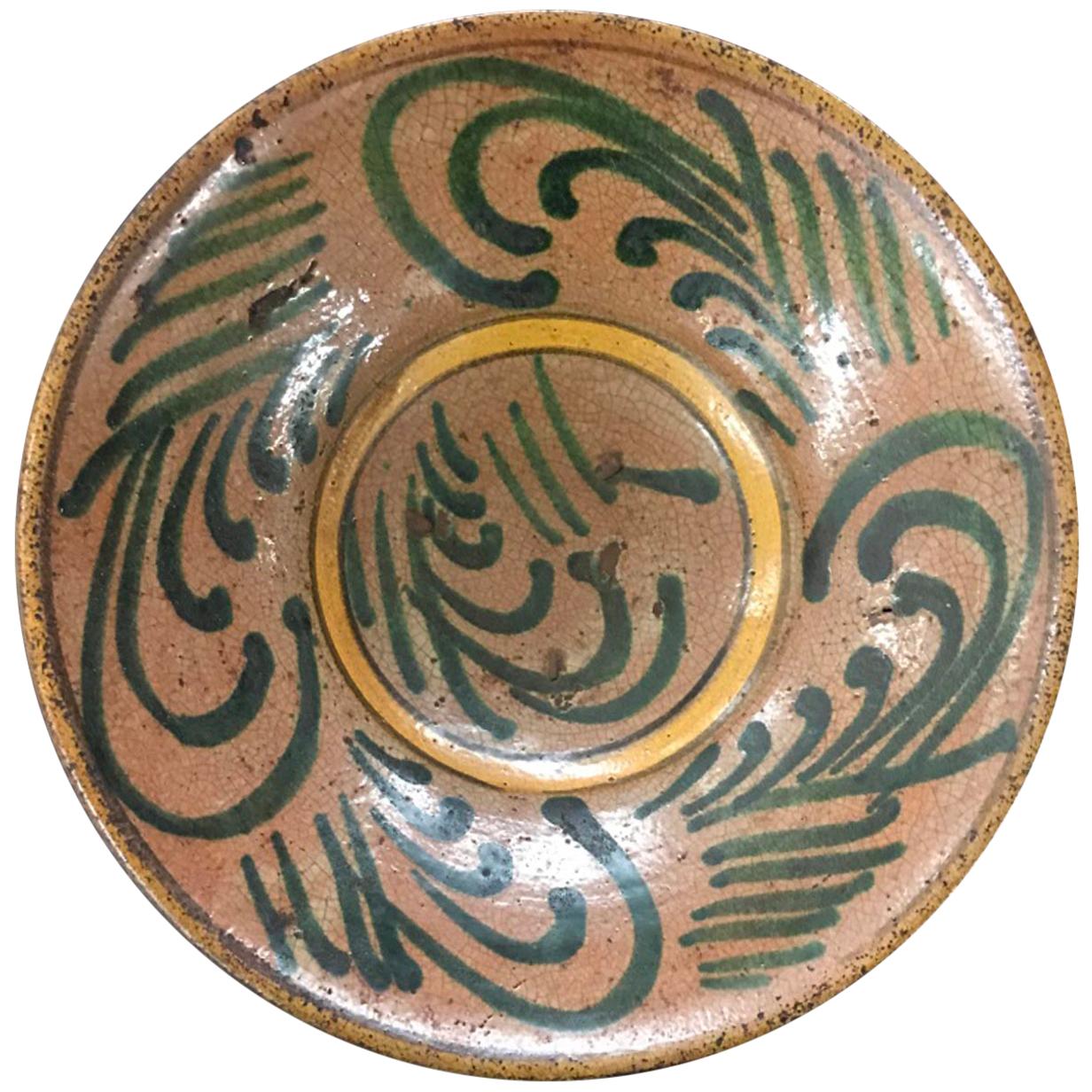 Antique Guatemalan Majolica Ceramic Plate