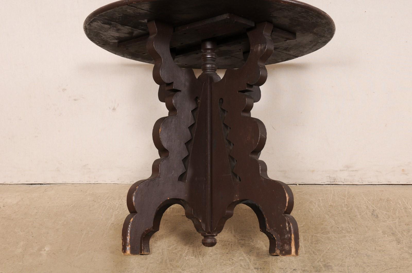 Antike Guéridon skurril geschnitzt-Holz-Tabelle, 34