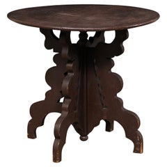 Antique Guéridon Whimsically Carved-Wood Table
