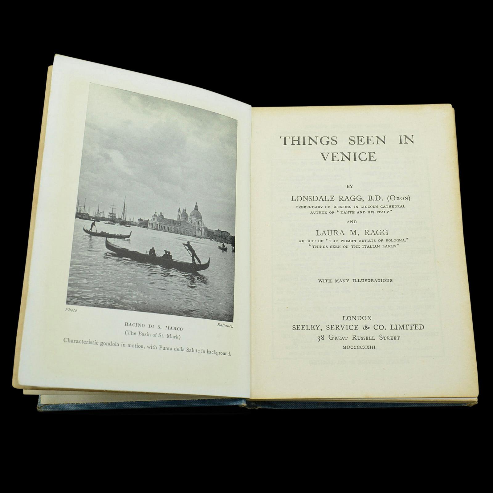 Antique Guide Book Things Seen in Venice, English Language, Travel, Dated 1923 In Good Condition For Sale In Hele, Devon, GB