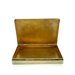 Antique Guilloché Enamel Cigarette or Card Case Holder in Sterling Silver, 935