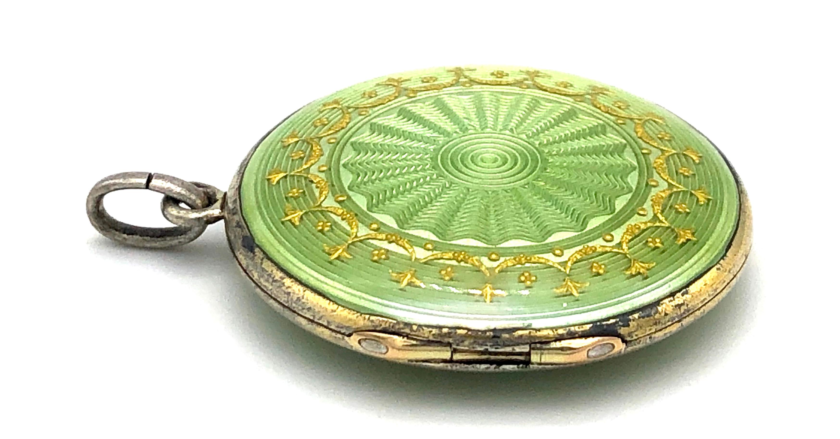 guilloche enamel locket