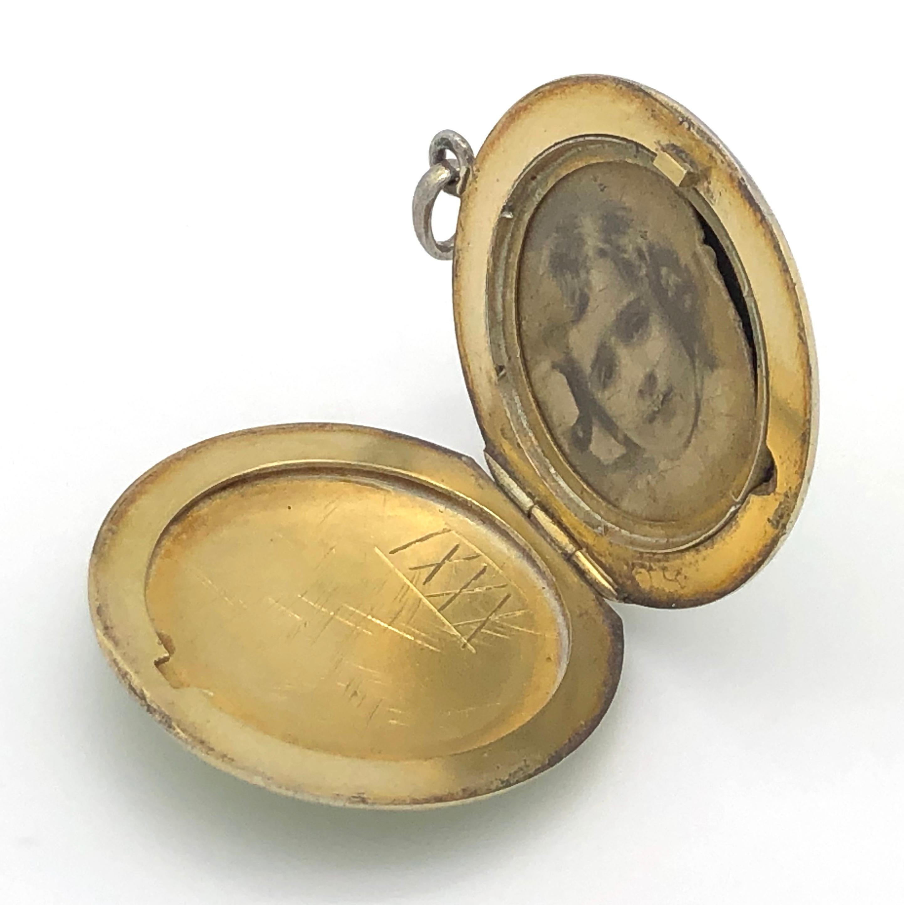 antique enamel pendant