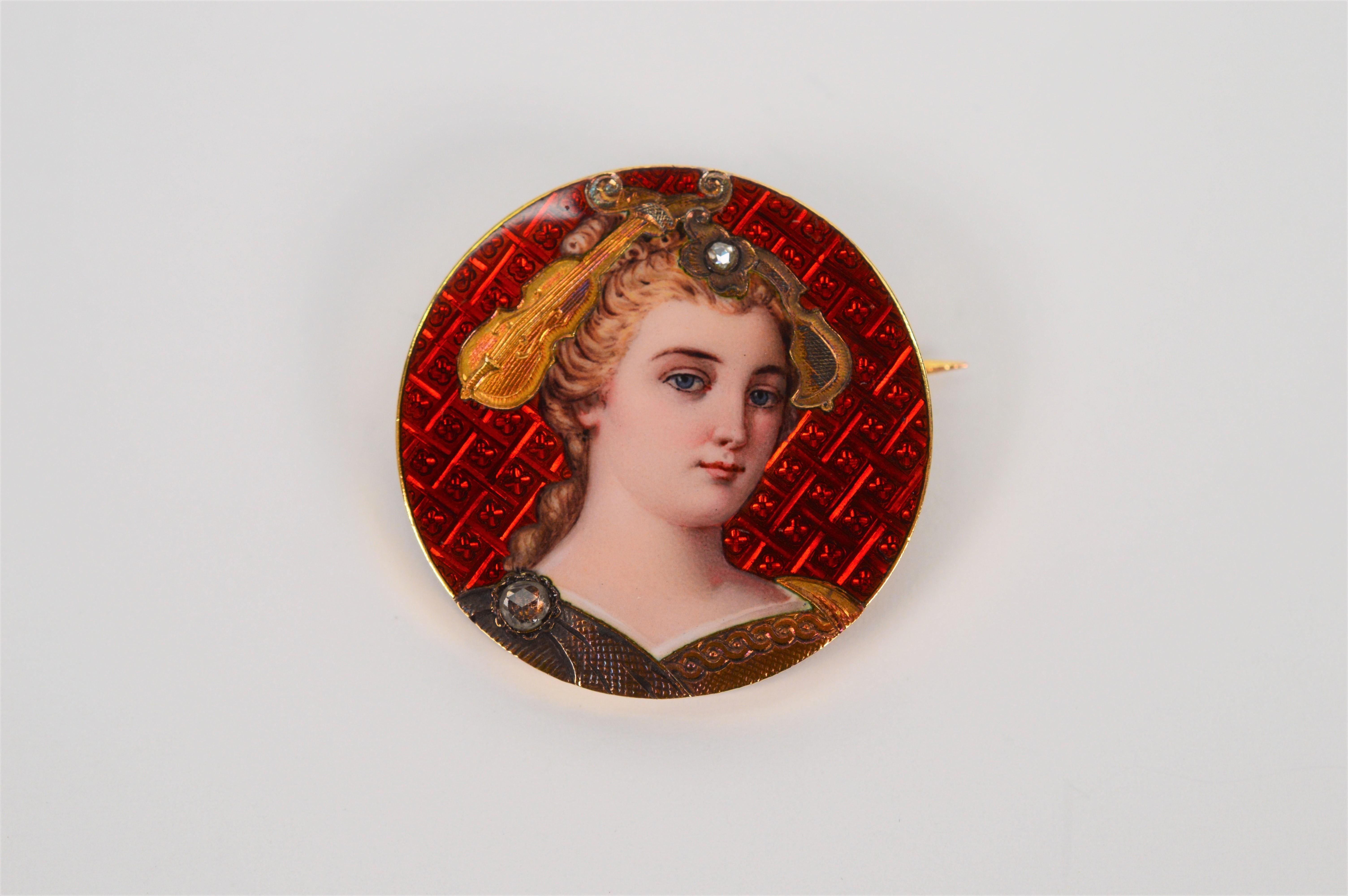 victorian portrait brooch