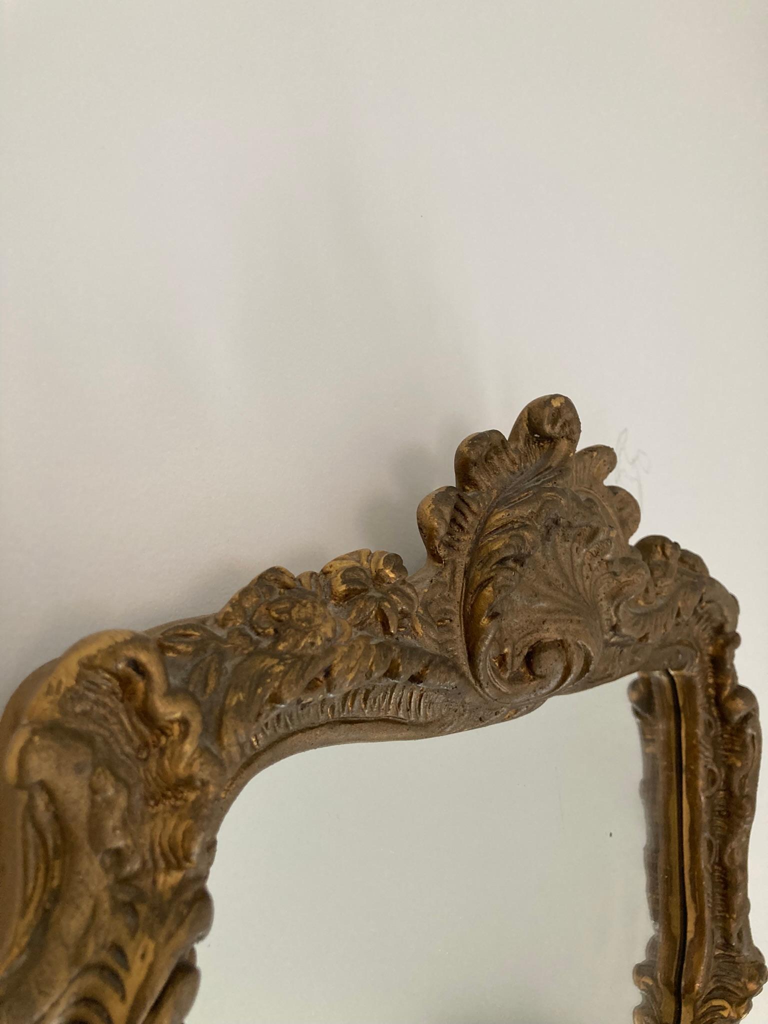 Antique Guilt wood and Gesso Rococo style wall mirror In Good Condition In Bishop's Stortford, GB