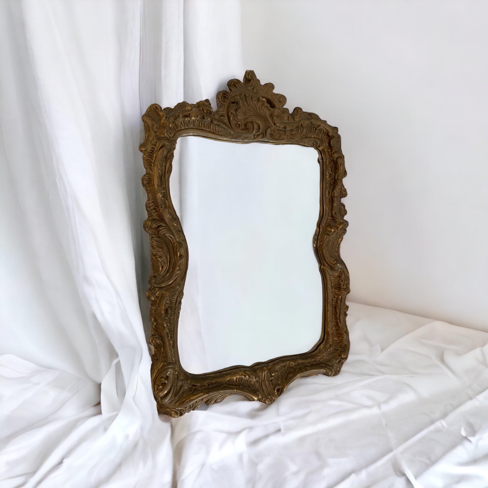 Antique Guilt wood and Gesso Rococo style wall mirror 3