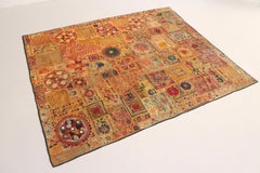 Antique Gujarati tapestry, wall hanging textile from India