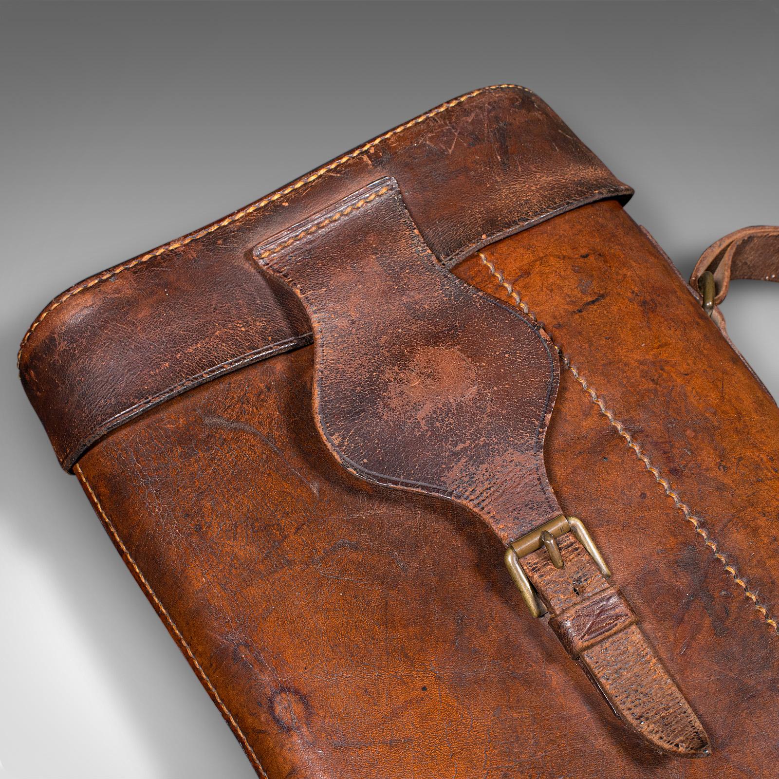 Antique Gun Slip Case, English, Leather, Leg of Mutton Rifle Sleeve, Victorian In Good Condition For Sale In Hele, Devon, GB