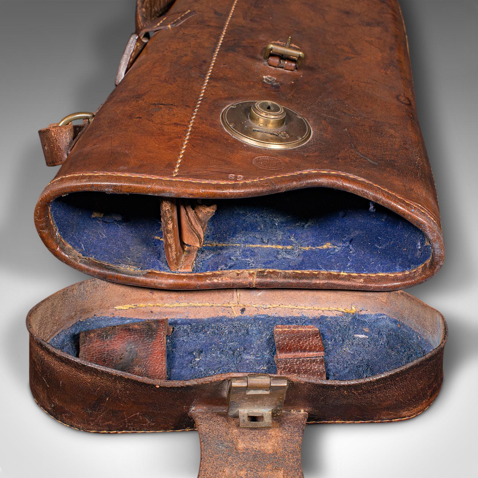 Antique Gun Slip Case, English, Leather, Leg of Mutton Rifle Sleeve, Victorian For Sale 2