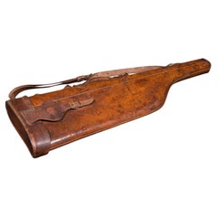 Antique Gun Slip Case, English, Leather, Leg of Mutton Rifle Sleeve, Victorian