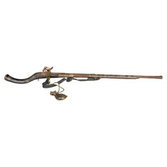 Antique Gun with Powder Can, North Africa Around 1910