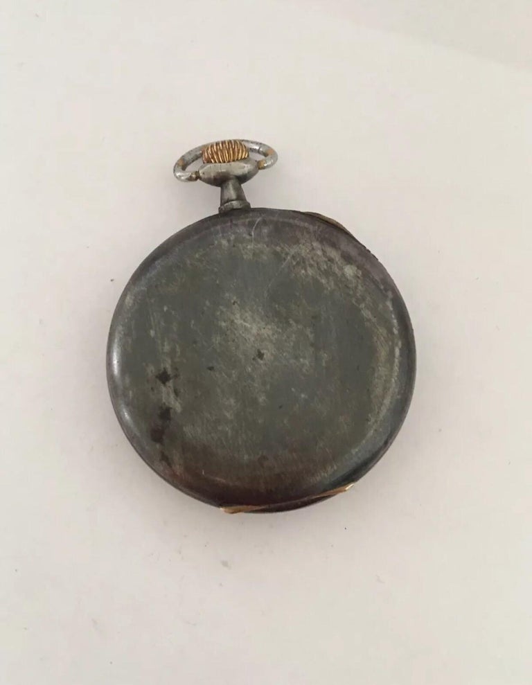 Antique Gunmetal Stem-Wind Pocket Watch For Sale at 1stDibs