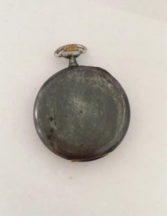 Antique Gunmetal Stem-Wind Pocket Watch