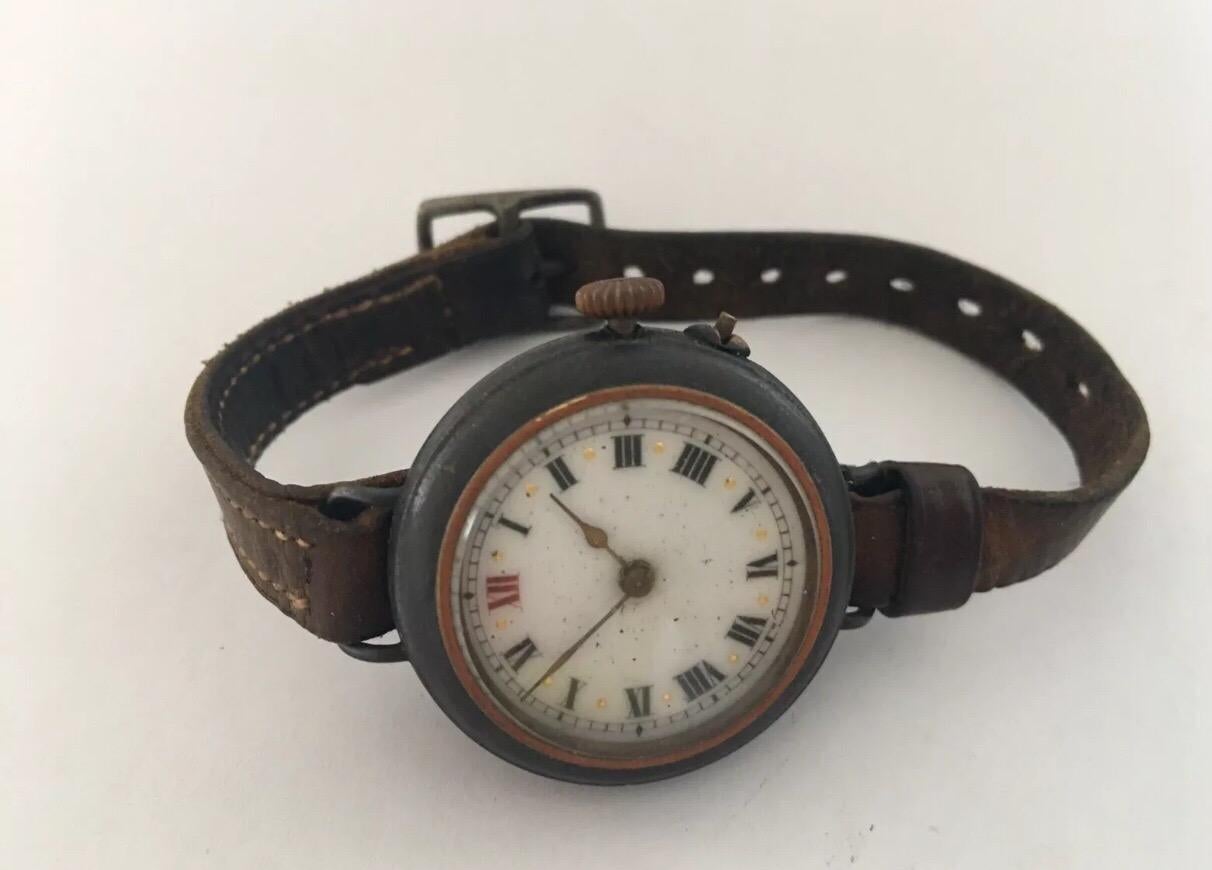 Antique Gunmetal Trench Watch 3
