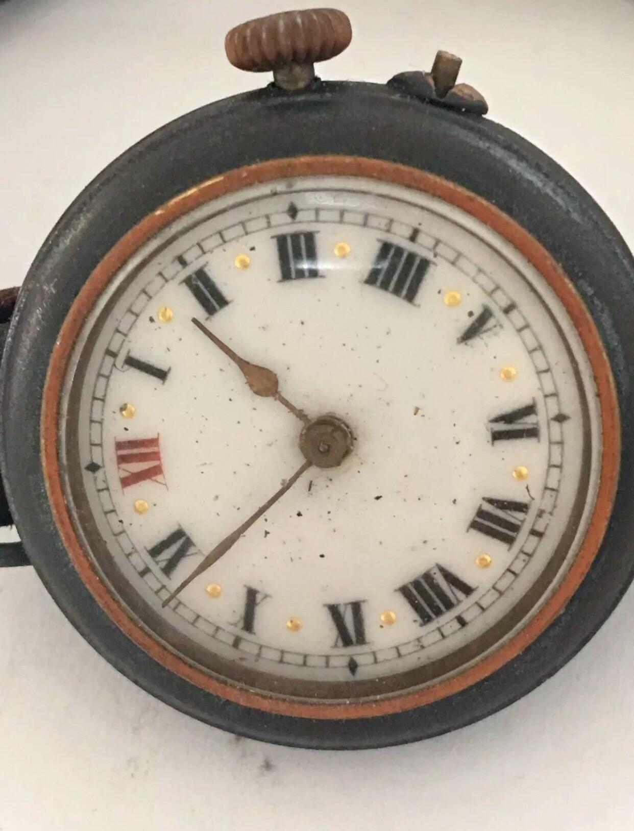 Antique Gunmetal Trench Watch

this watch is working but I keep stopping.