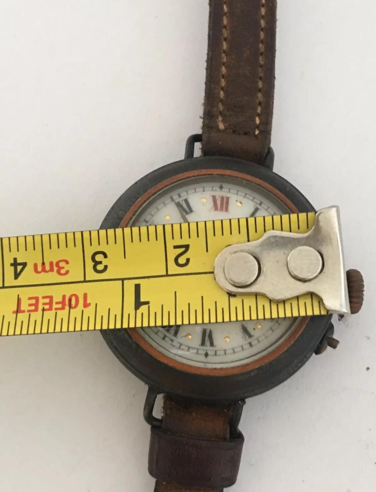 Antique Gunmetal Trench Watch In Fair Condition In Carlisle, GB