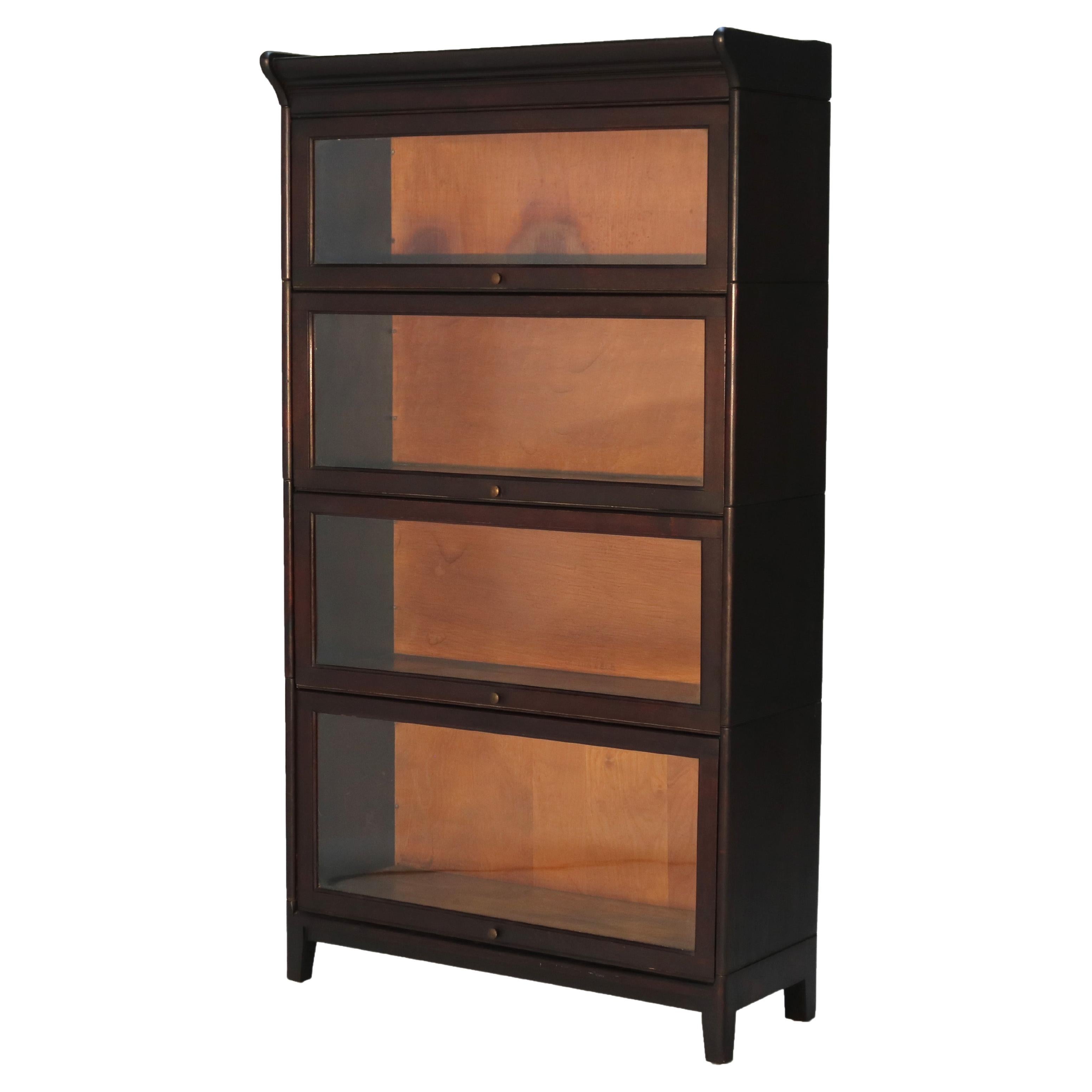 Antique Gunn Arts and Crafts Mahogany Four Stack Barrister Bookcase C1920