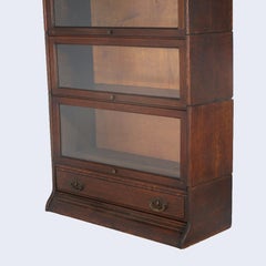 Antique Gunn Arts & Crafts Five Stack Oak Barrister Bookcase C1920