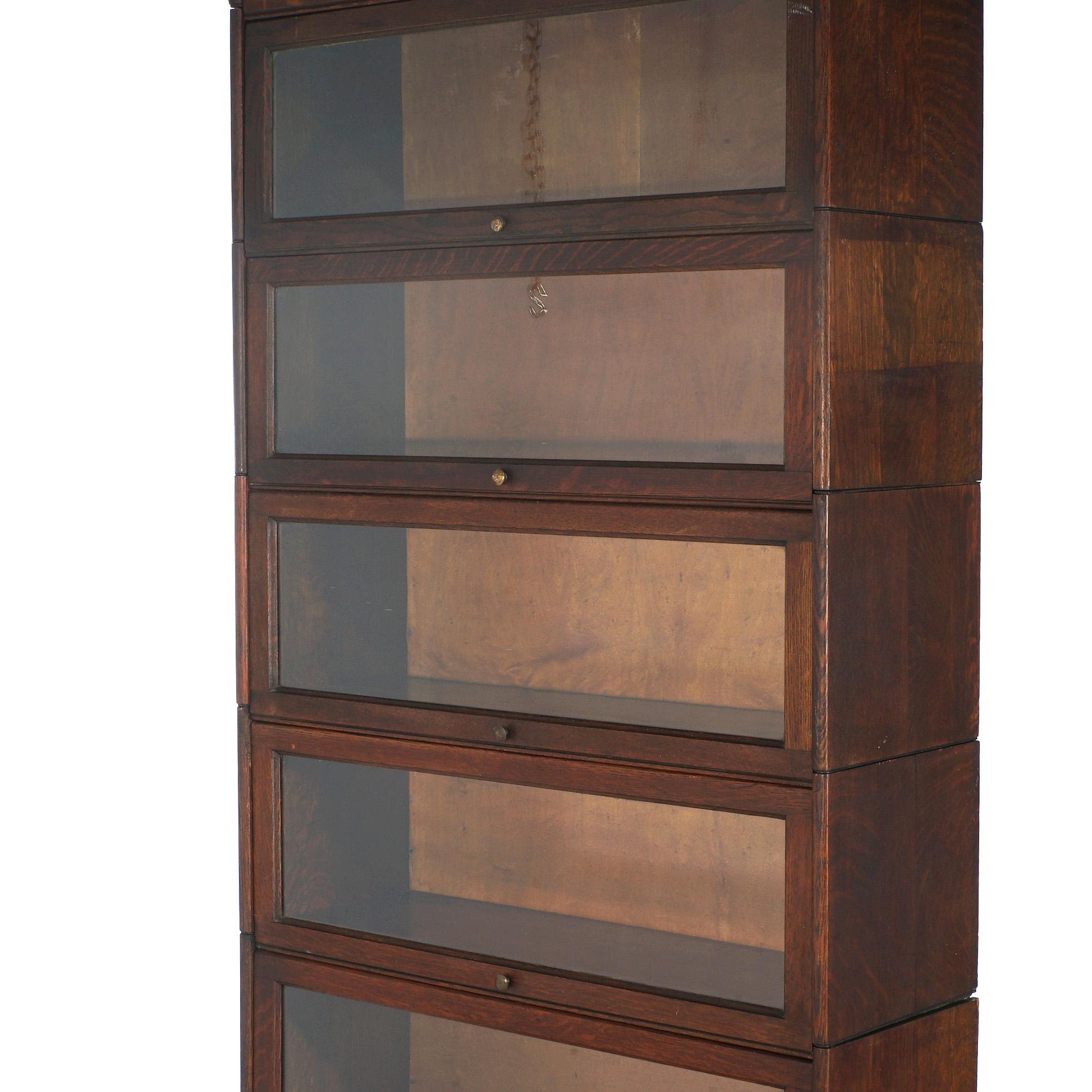 GUNN, libreria a cinque ripiani in Oak, C1920 In condizioni buone in vendita a Big Flats, NY
