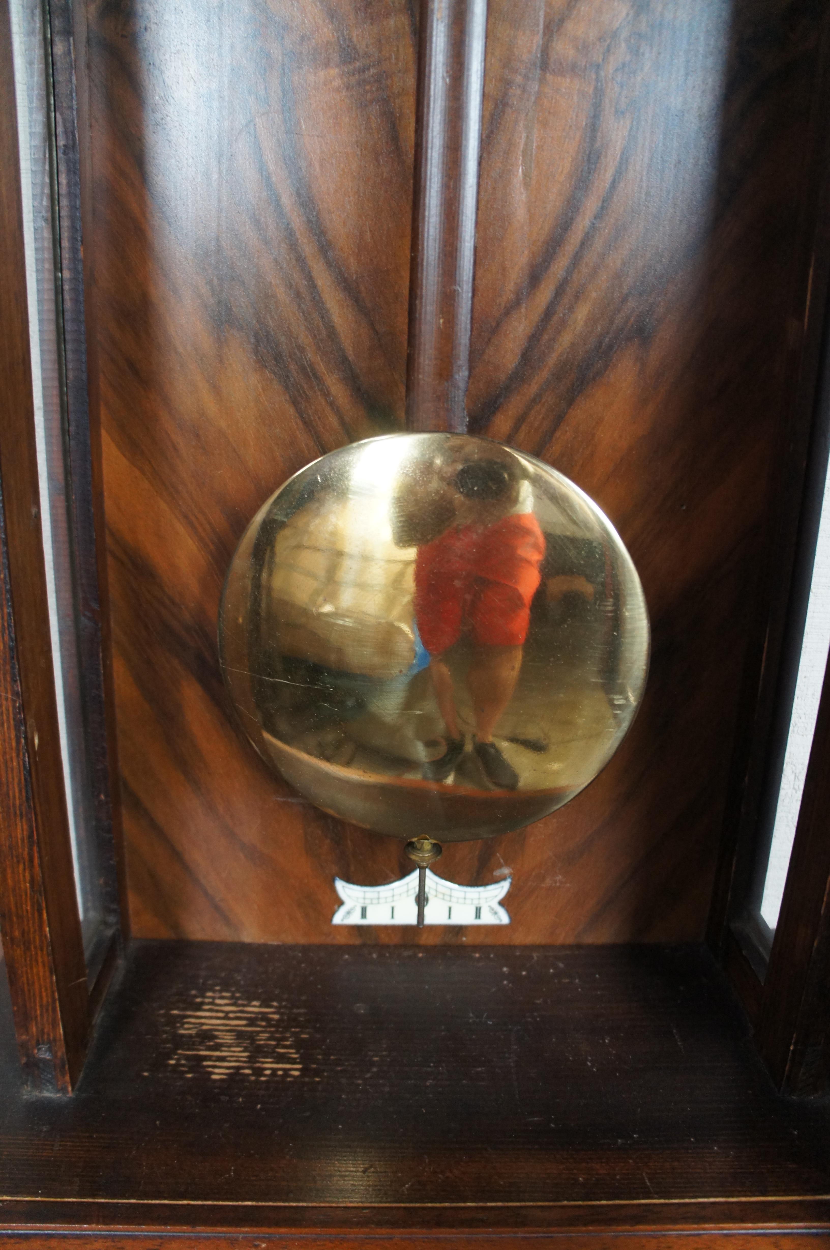Antique Gustav Becker Vienna German Carved Victorian Walnut Regulator Wall Clock 6