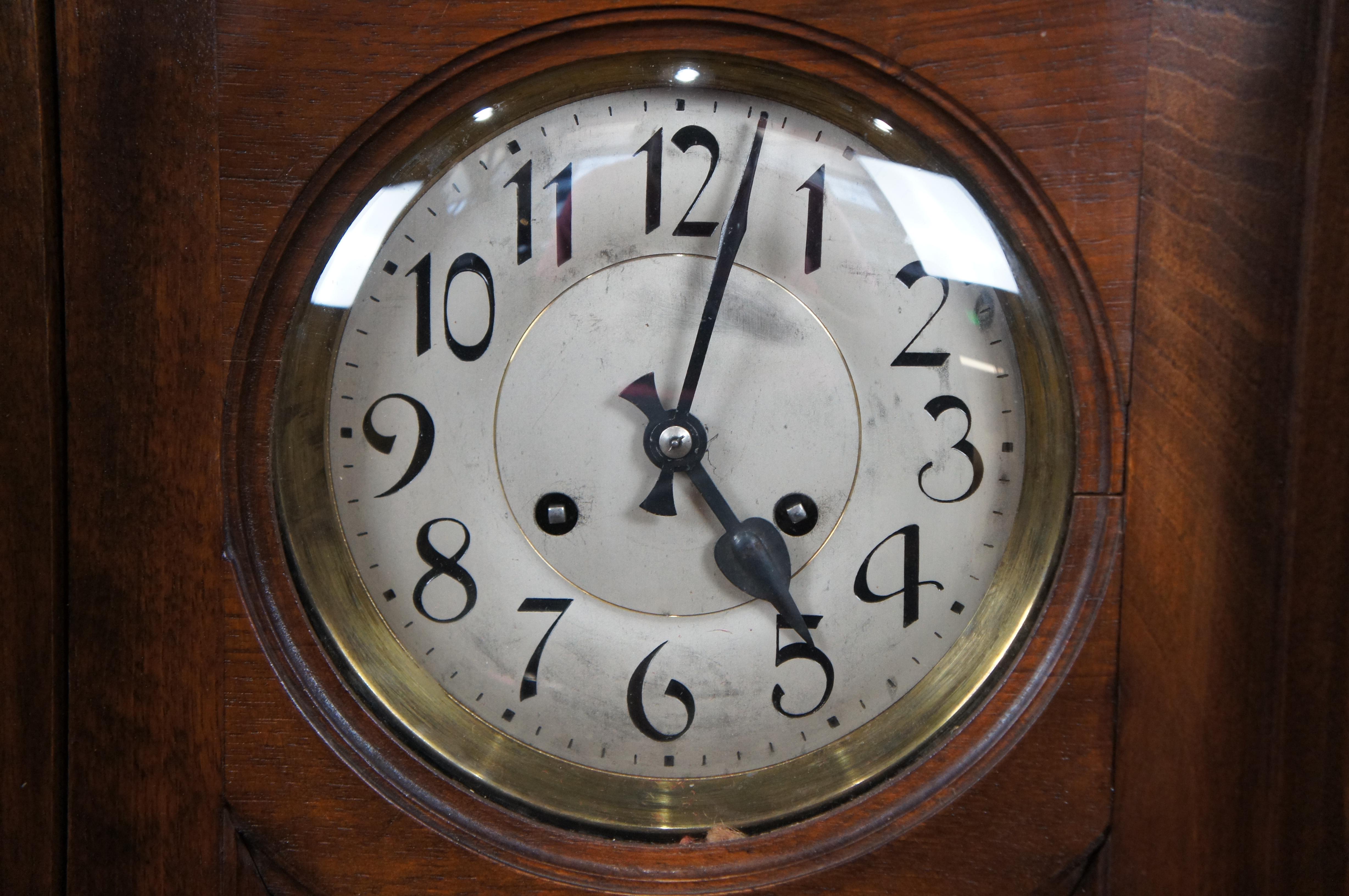 20th Century Antique Gustav Becker Vienna German Carved Walnut Wall Clock DRP 37