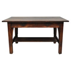 Antique Gustav Stickley Arts & Crafts Mission Oak Two Drawer Library Table Desk