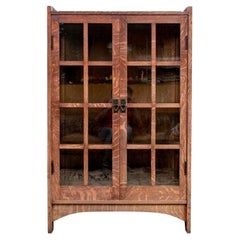 Antique Gustav Stickley Arts & Crafts Oak China Cabinet, Ca. 1910