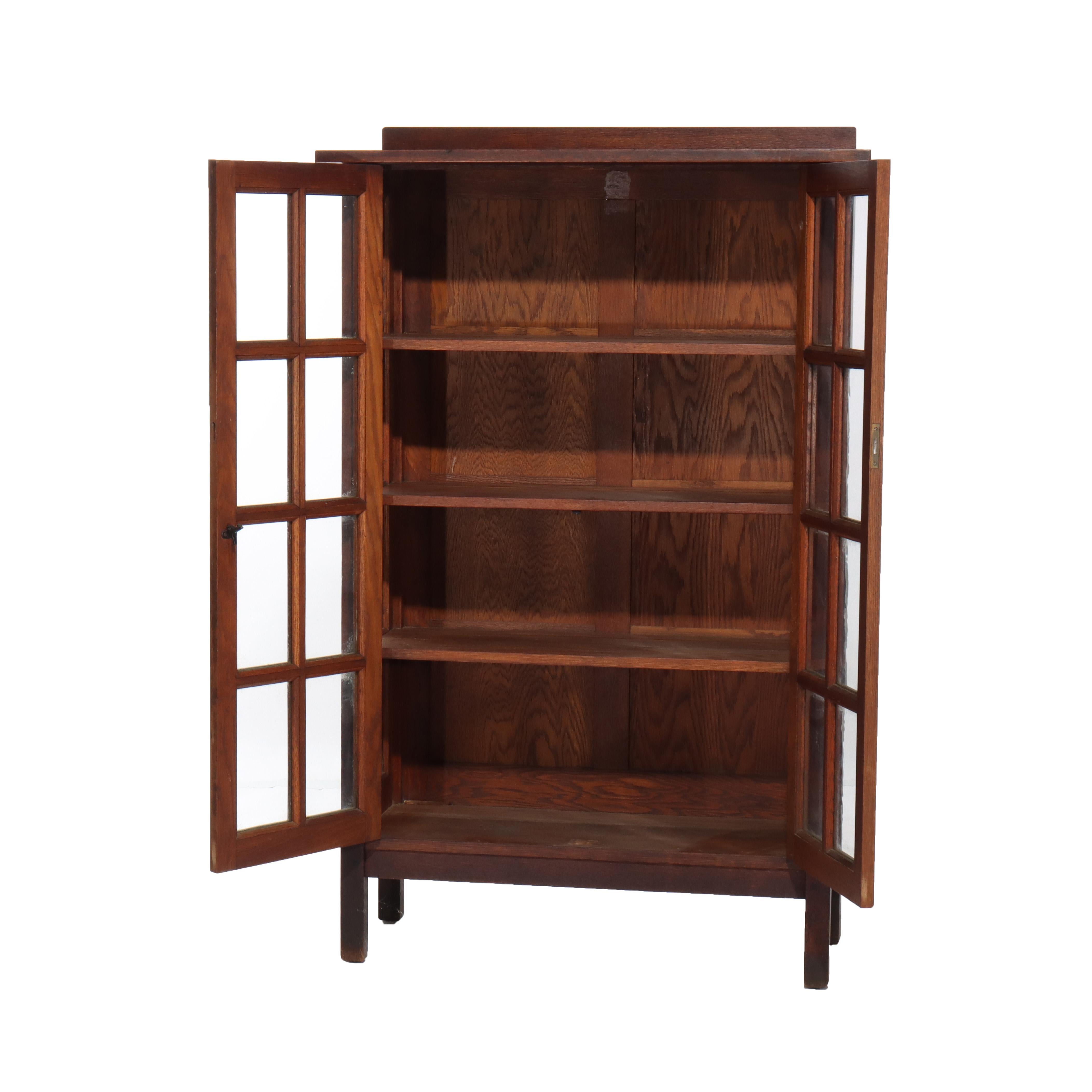 Quercia Antico Gustav Stickley attr. Libreria a due ante in Oak Arts & Crafts C1910 in vendita
