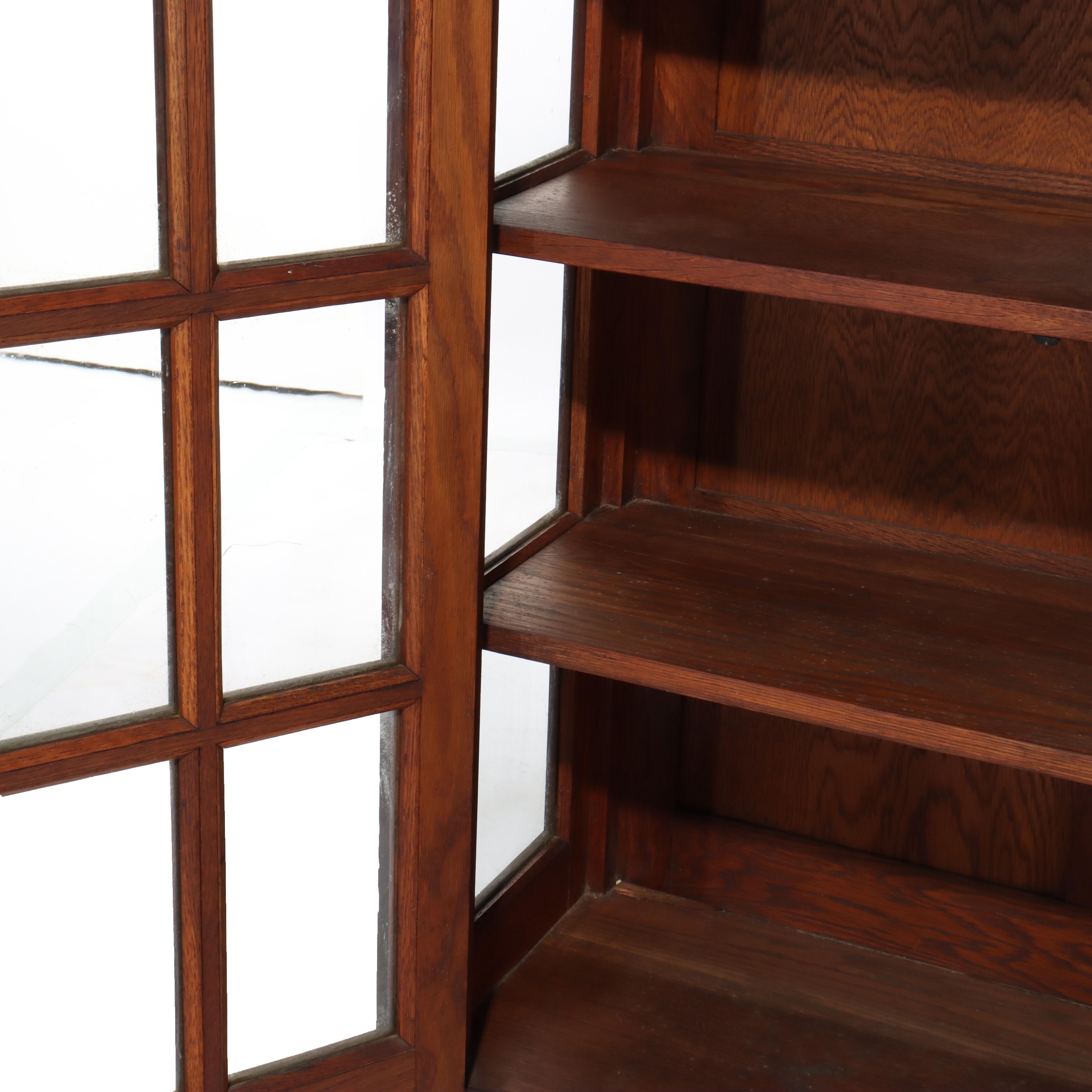 Antico Gustav Stickley attr. Libreria a due ante in Oak Arts & Crafts C1910 in vendita 1