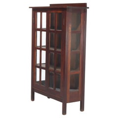 Antique Gustav Stickley attr. Arts & Crafts Oak Two-Door Bookcase C1910