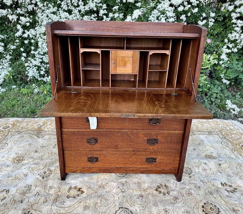 Antica scrivania a ribalta Gustav Stickley - W5844           DEVE  VENDERE In condizioni buone in vendita a Shamokin Dam, PA