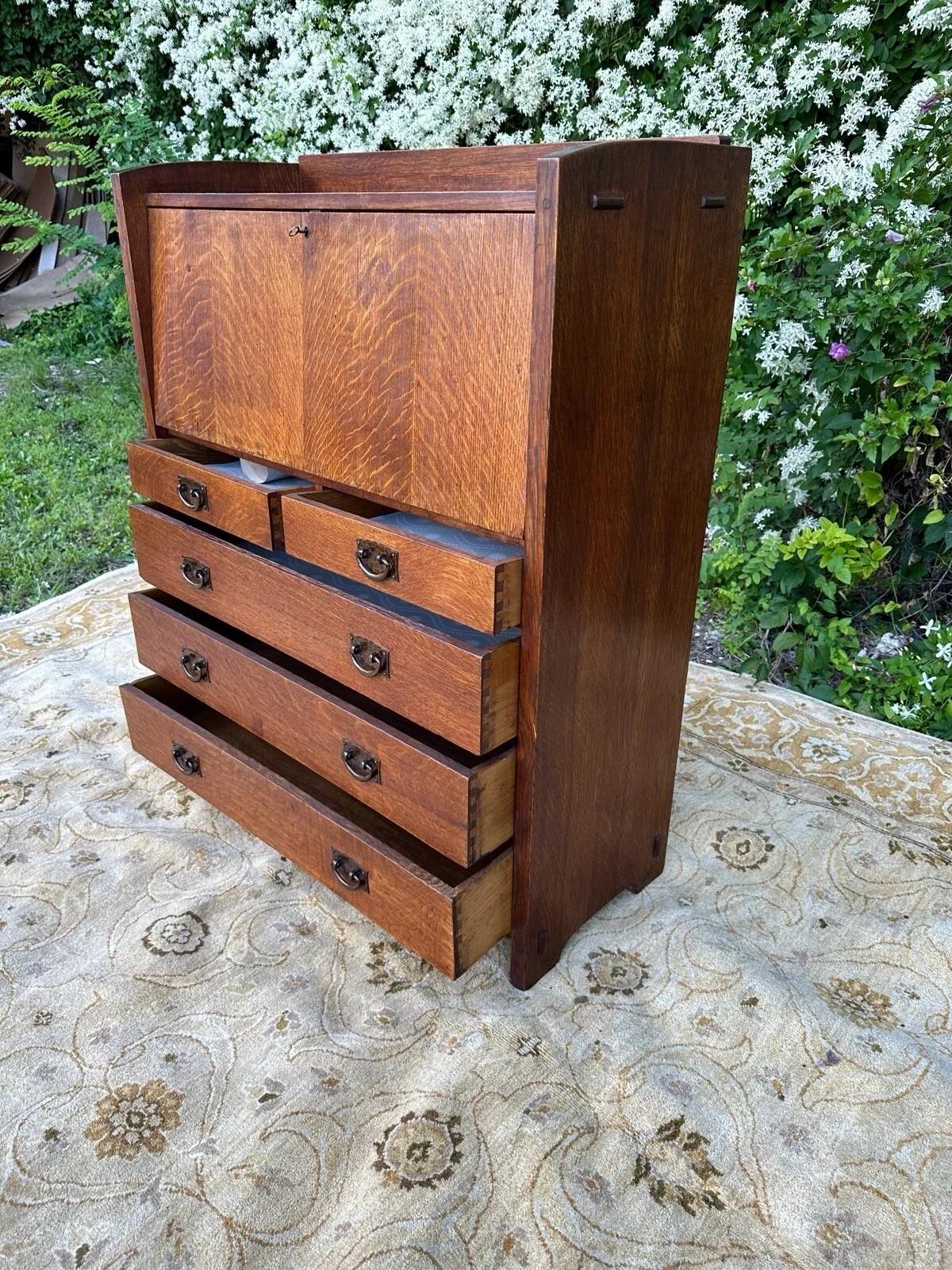 Antica scrivania a ribalta Gustav Stickley - W5844           DEVE  VENDERE in vendita 2