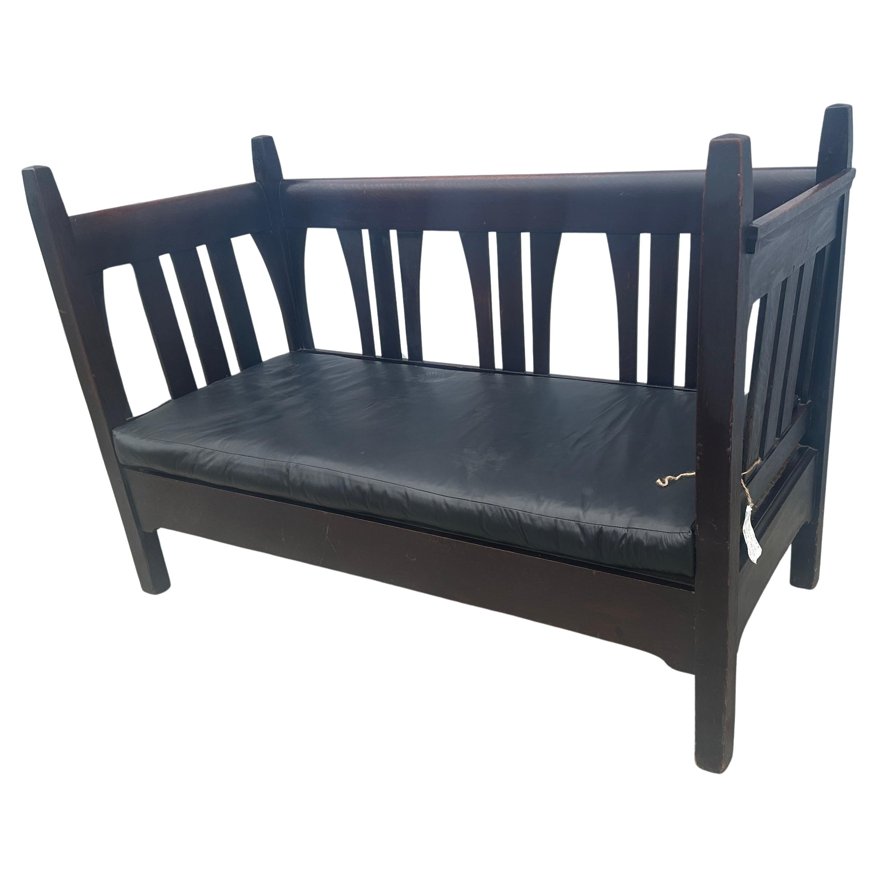 ANTIQUE signed "GUSTAV STICKLEY" early RARE Divian #165 settle For Sale