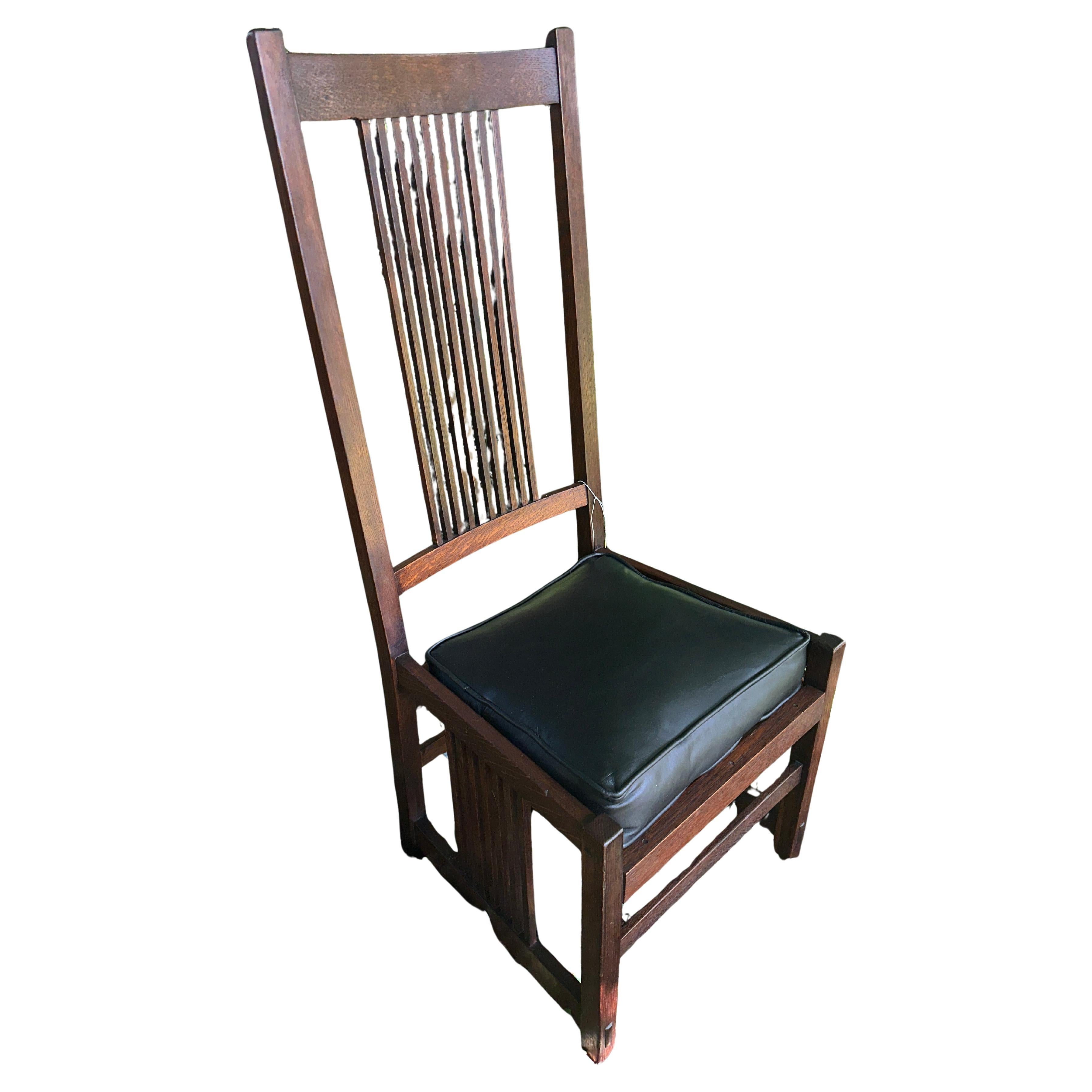 Antique GUSTAV STICKLEY    High Back Spindle Dining Chair             MUST  SELL For Sale