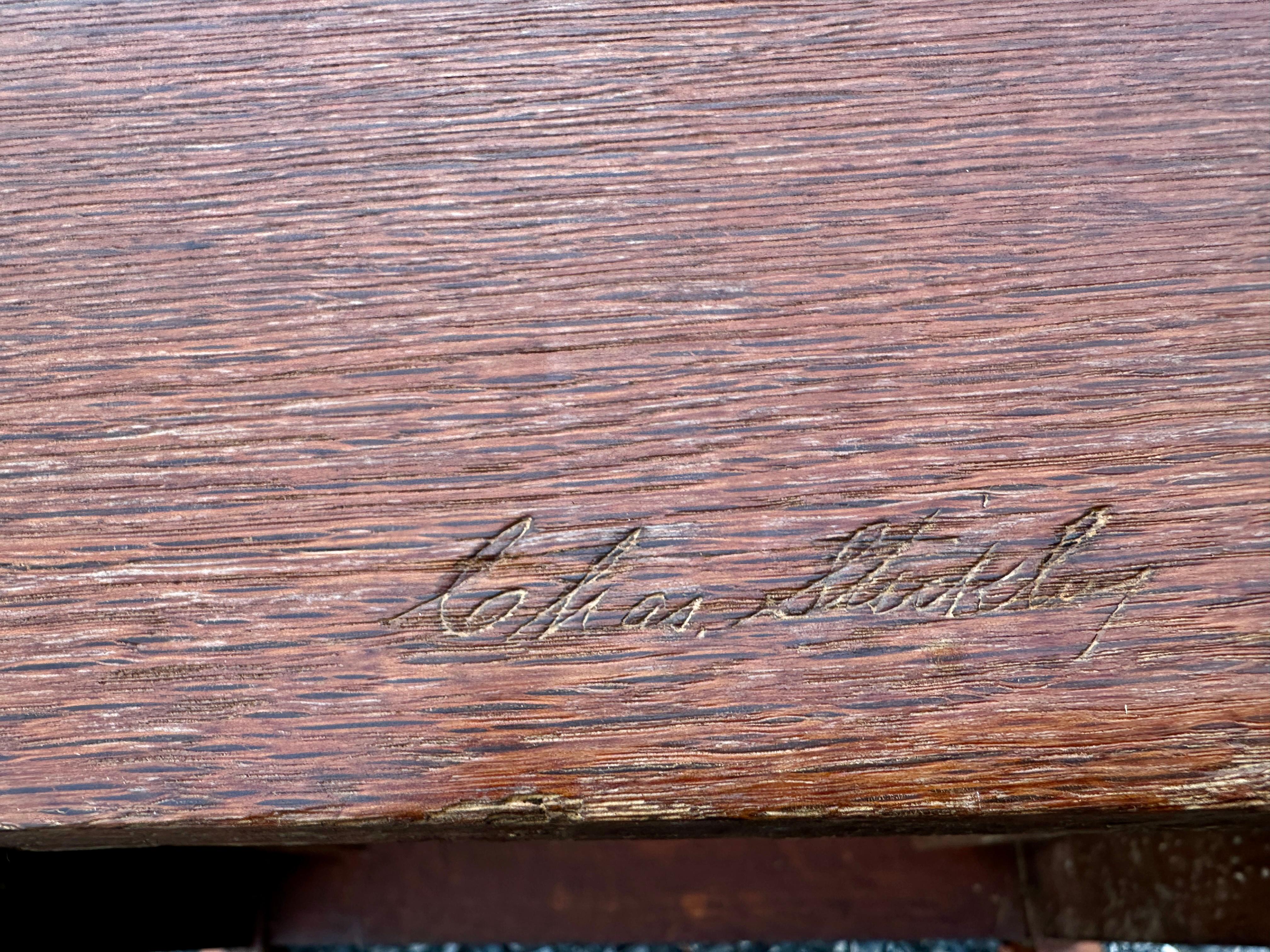 Antique Charles Stickley Large Chair with Slats.  Marked! - W8106      MUST SELL For Sale 4