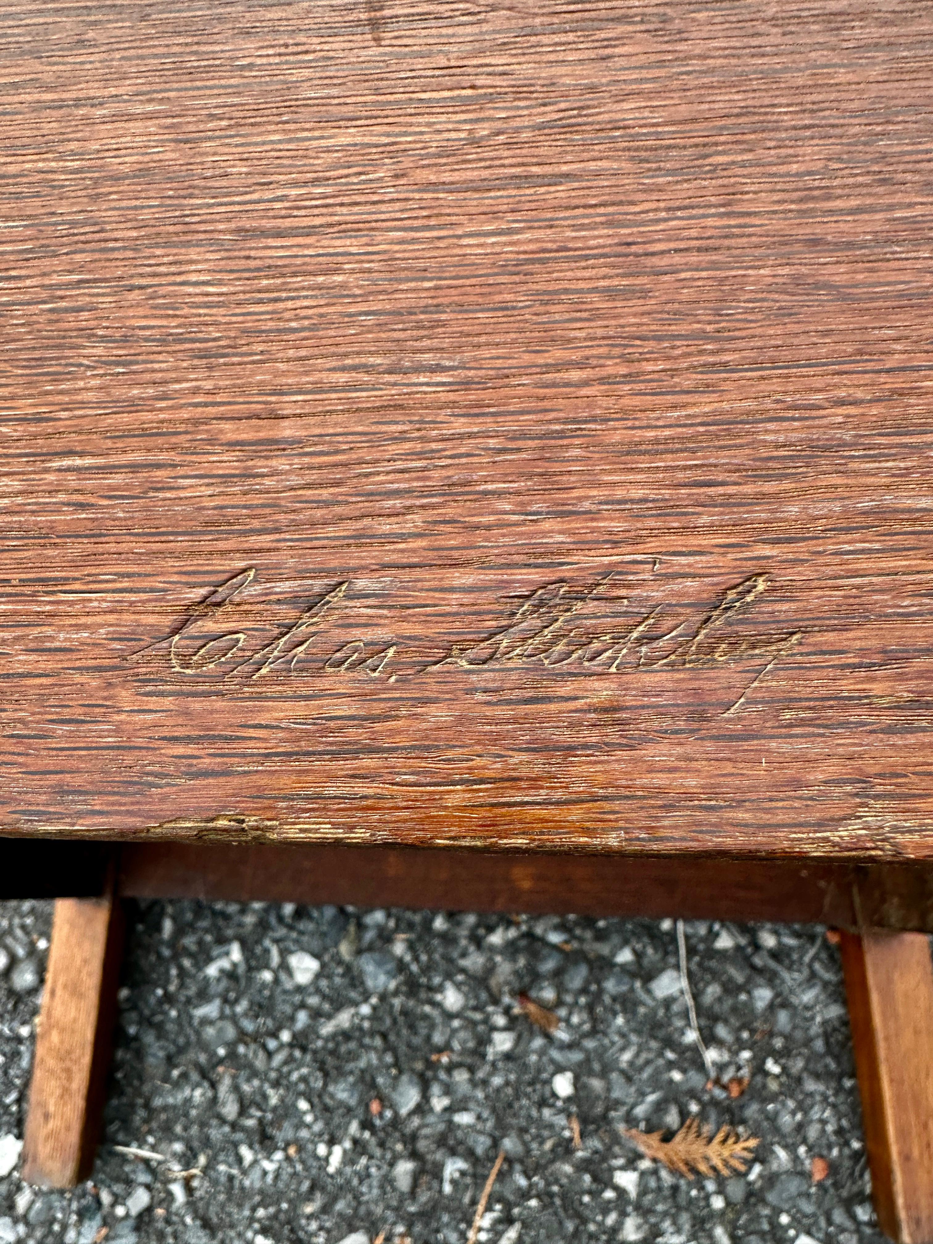 Antique Charles Stickley Large Chair with Slats.  Marked! - W8106      MUST SELL For Sale 5