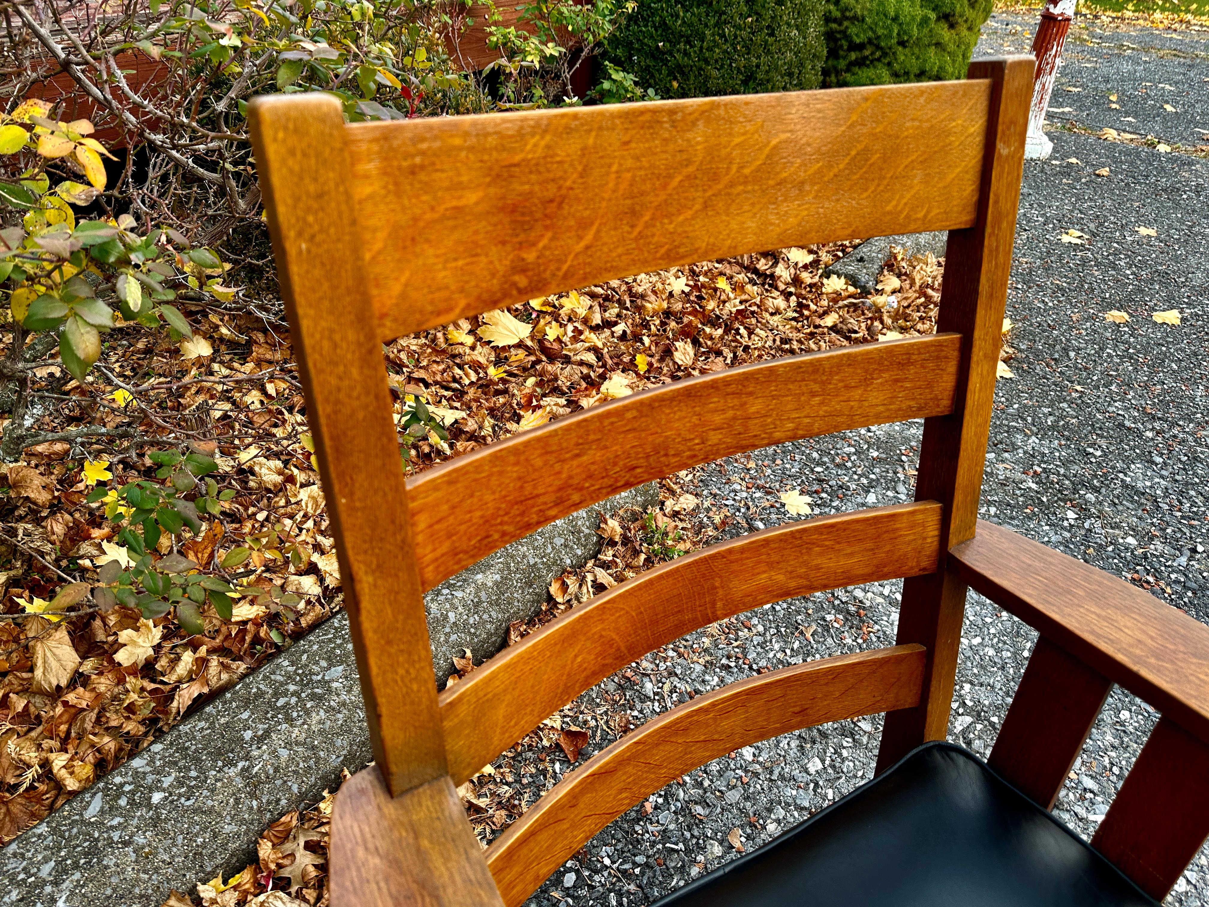 Antique Charles Stickley Large Chair with Slats.  Marked! - W8106      MUST SELL For Sale 10