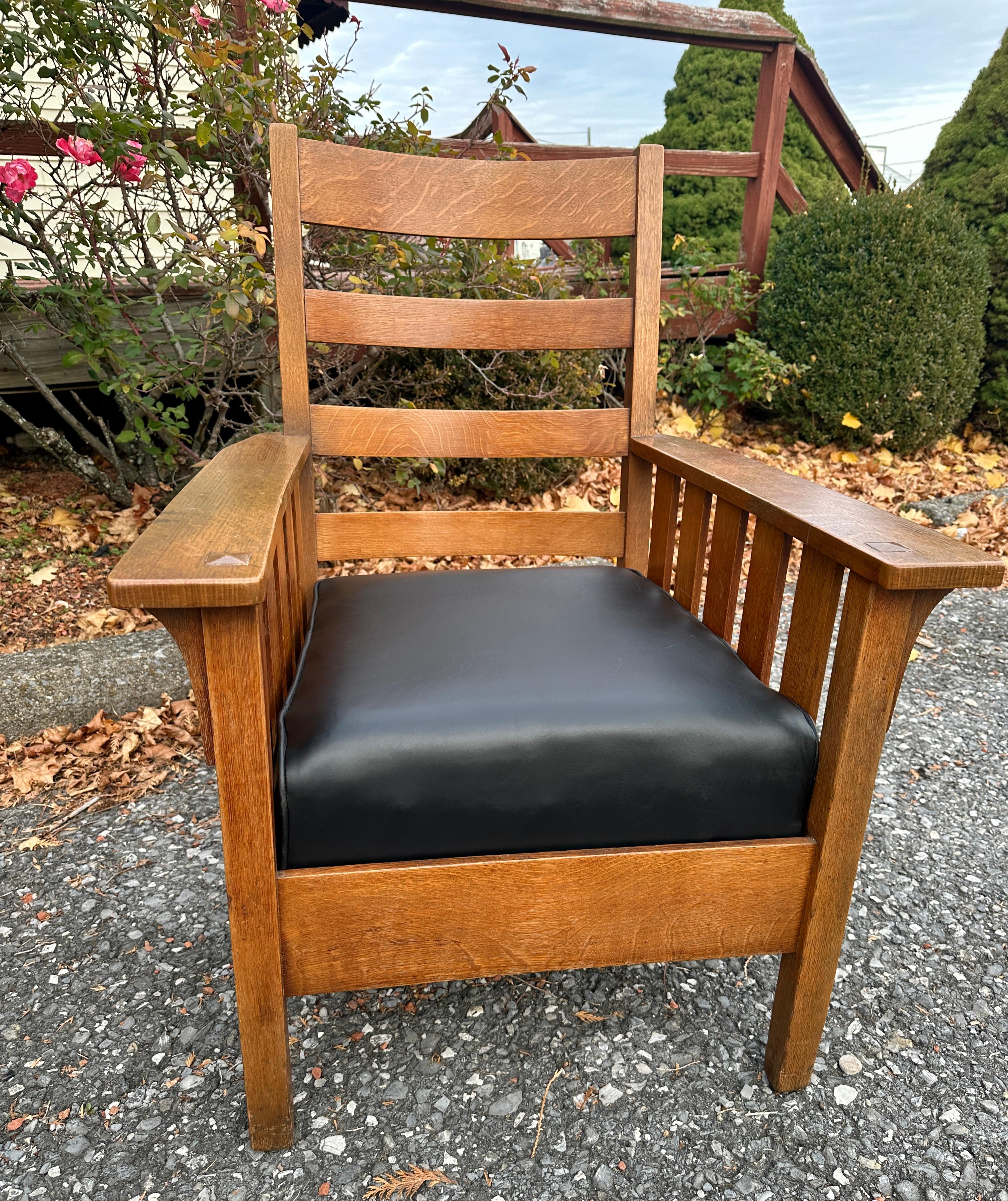 Antique Charles Stickley Large Chair with Slats.  Marked! - W8106      MUST SELL For Sale 13