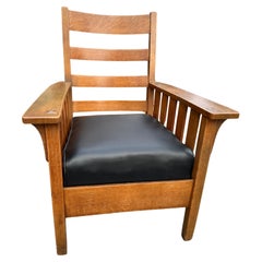 Antique Charles Stickley Large Chair with Slats.  Marked! - W8106      MUST SELL
