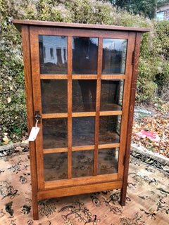 Antique Gustav Stickley Model 820 One Door China Cabinet - W5547