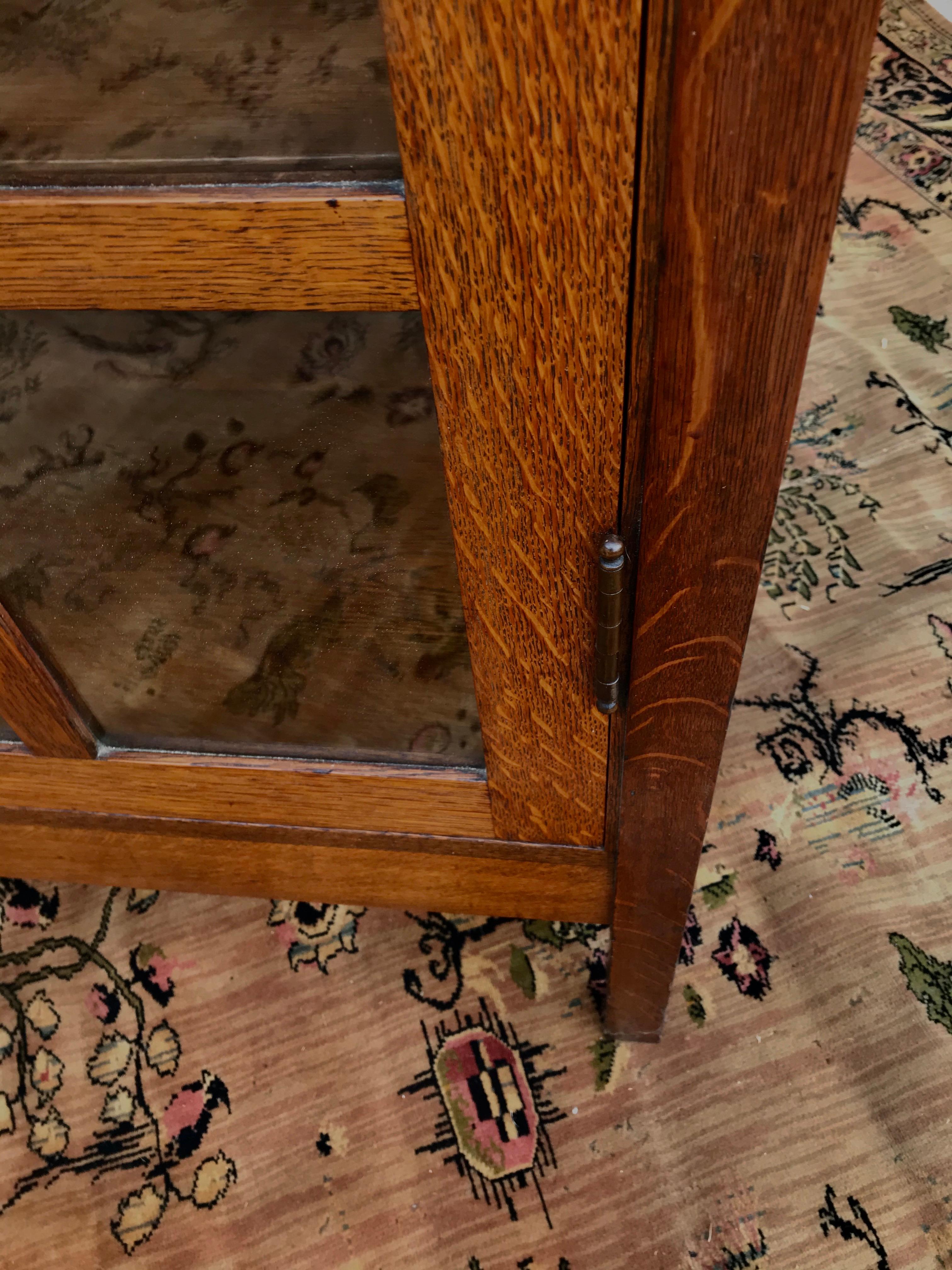 Bronze Antique Gustav Stickley Model 820 One Door China Cabinet - W5547