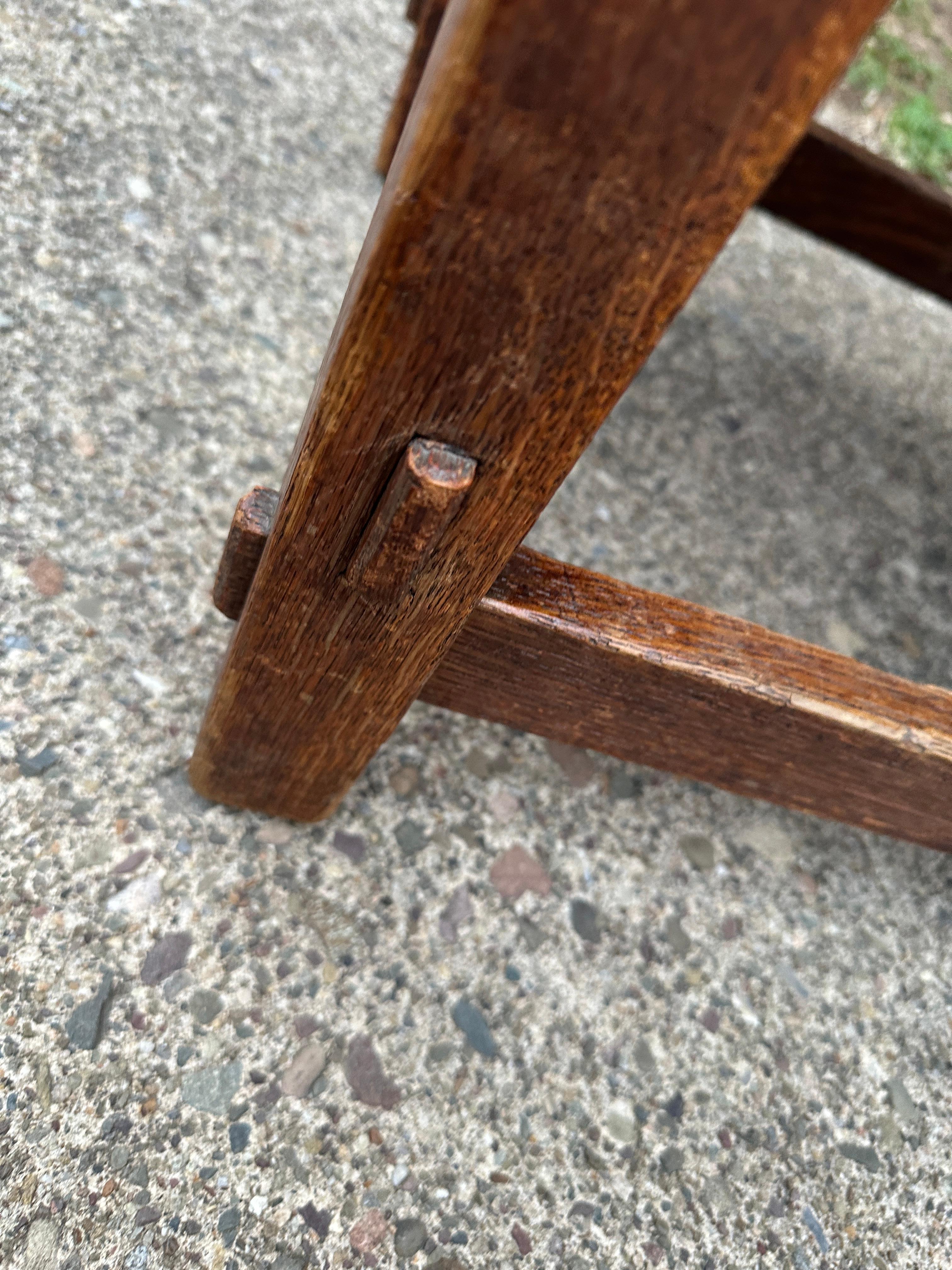 American Antique Gustav Stickley MORRIS Chair (#332) and Matching Footstool (#300) w 7559