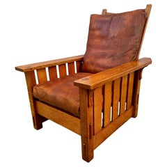 Antique Gustav Stickley Morris Chair Model # 332 circa 1900