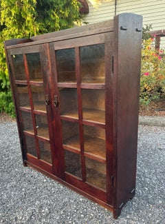 ANTIQUE signed GUSTAV STICKLEY   Two-Door Bookcase Model 717 - W7984