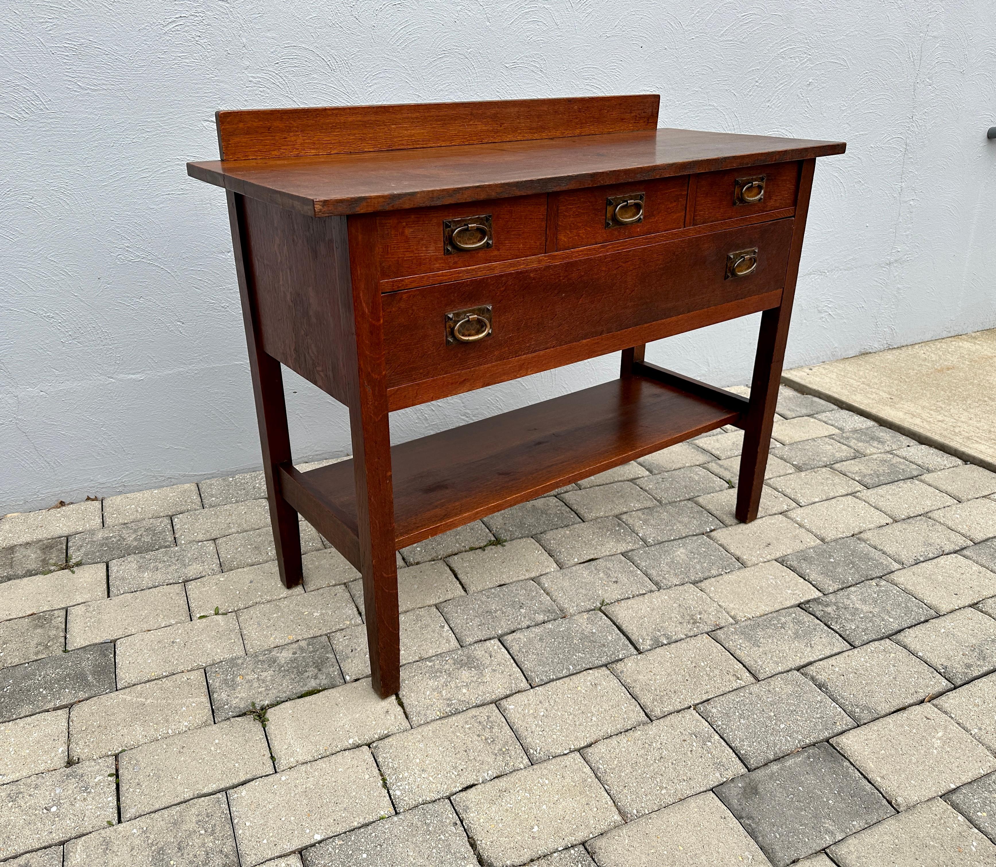 Table de service antique Gustav Stickley / Petite planche d'appoint - W7535 en vente 9