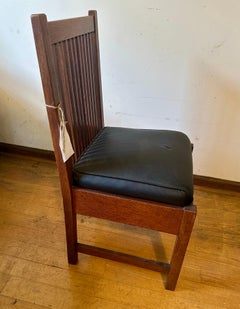 Signed with small fainted decal Antique Gustav Stickley Spindle Chair - W4134