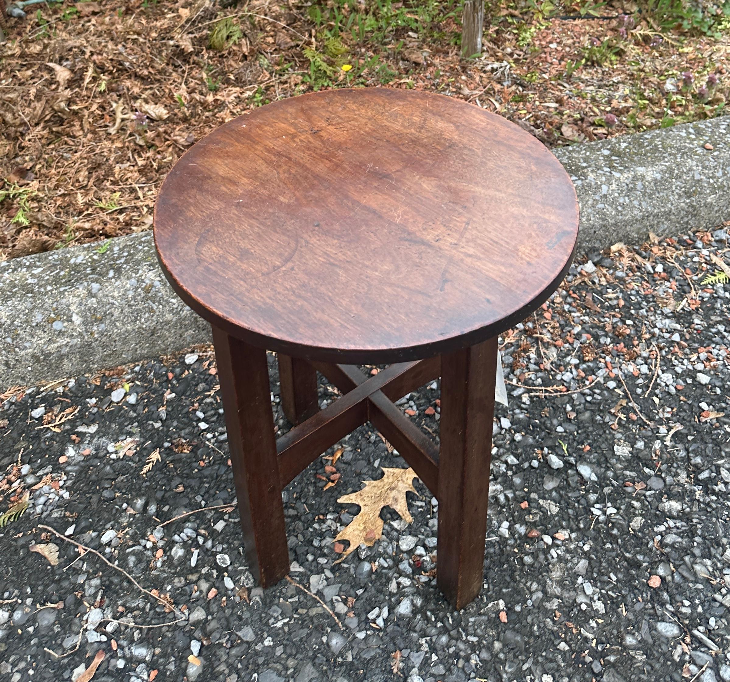 Antique Gustav Stickley Tabouret, Marked - W7243   ON SALE NOW. For Sale 6